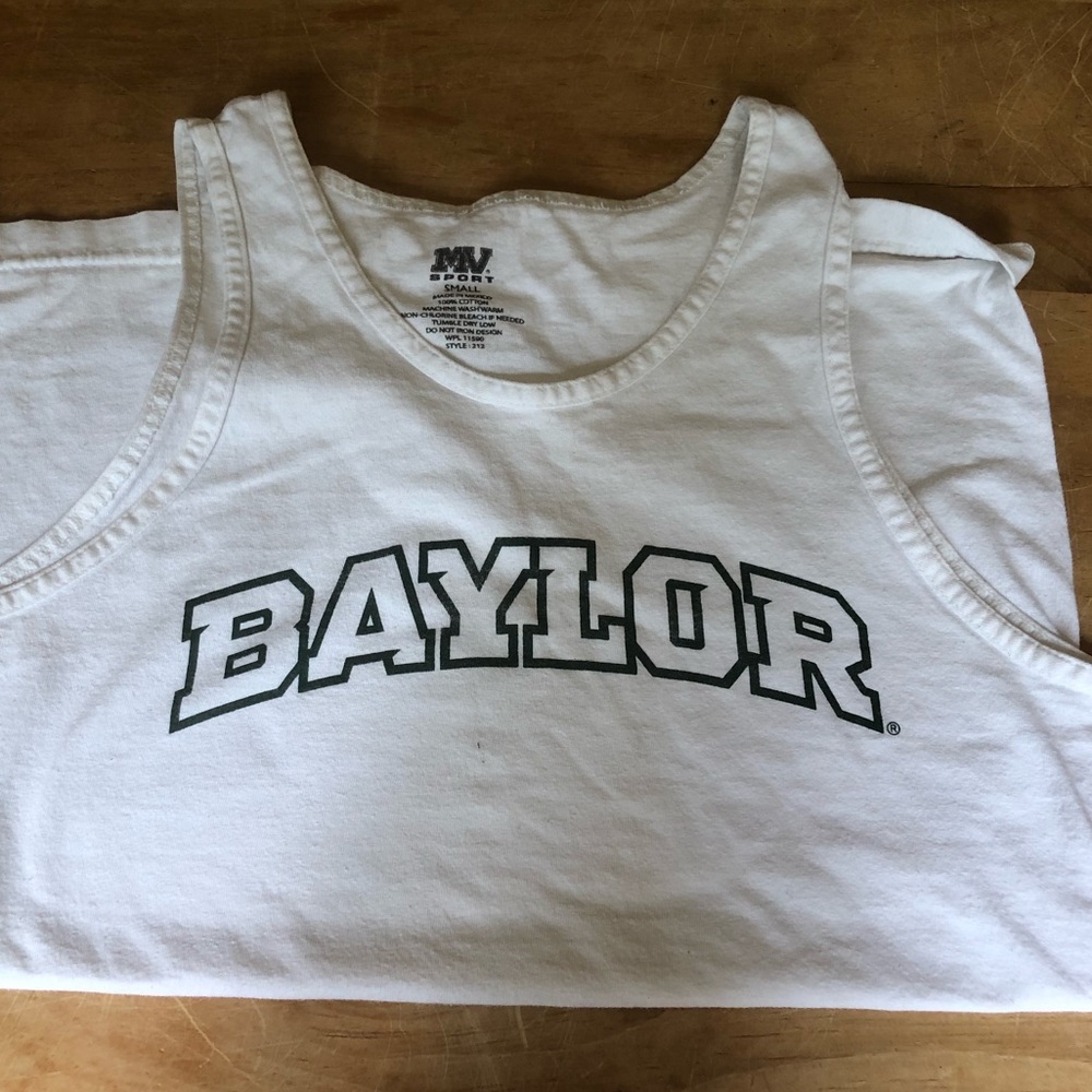 White Baylor Athletic Tank top Size Small